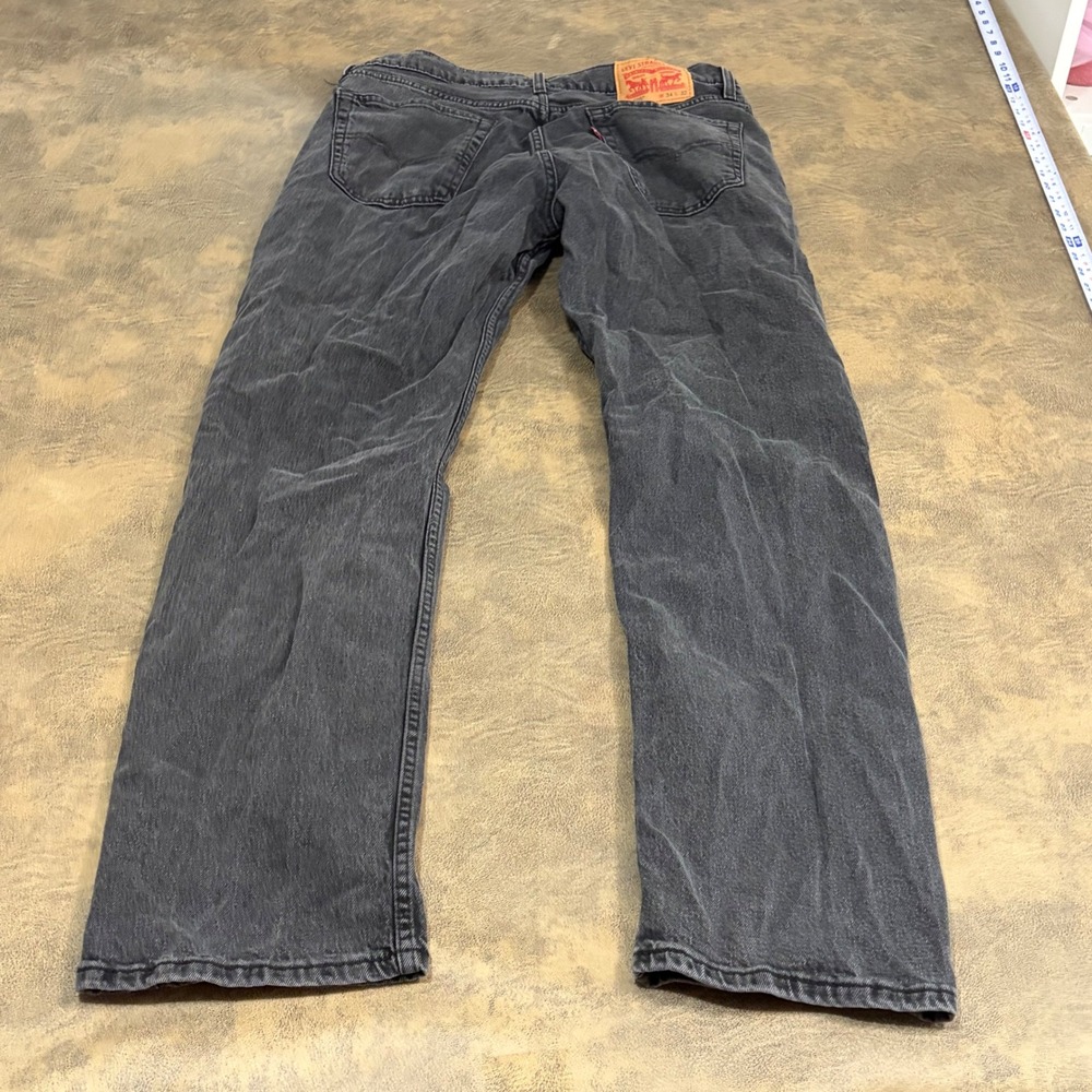 Levi's 505 Regular Fit Jeans Mens 34x32 Black Straight Leg Denim 00505-2913